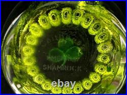 Vintage Caithness Scotland Emerald Shamrock Paperweight Numbered 103/800