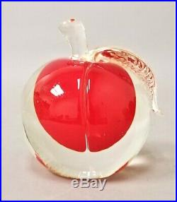 Vintage Chalet Canada Large 5.25 Peach Apple Paperweight Signed