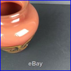 Vintage Chris Heilman Art Glass Vase Paper Weight 1977 Orange Rust 4 1/2