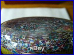 Vintage Close Packed Multi-colored Millefiori Glass Paperweight