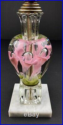Vintage Colorful Art Glass Lamp Trumpet Floral Paperweight St Clair