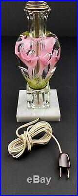 Vintage Colorful Art Glass Lamp Trumpet Floral Paperweight St Clair