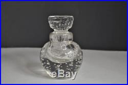 Vintage Controlled Bubble Glass Paperweight Inkwell with Glass Top