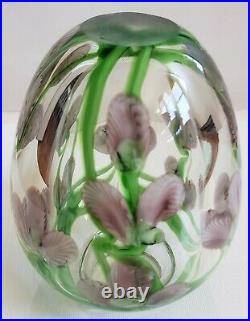 Vintage Daniel Salazar / Lundberg Studios Floral Lampwork Studio Art Glass Vase