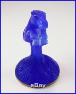 Vintage Daum Blue Tone Pate De Verre Glass Flying Horse Figurine Paperweight