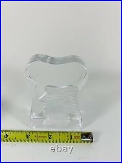 Vintage Daum Crystal Paperweight Sculpture France Signed Alexandre Fassianos