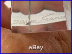 Vintage Daum France Crystal Paperweight Sculture Signed Fassianos