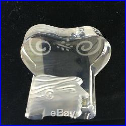 Vintage Daum France Crystal Paperweight Signed Fassianos