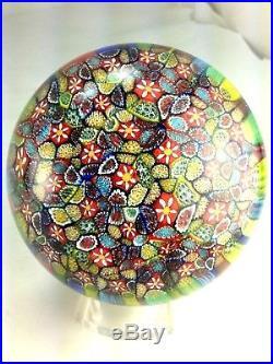 Vintage Early Murano Large Packed Tight Millefiori Paperweight