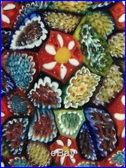Vintage Early Murano Large Packed Tight Millefiori Paperweight