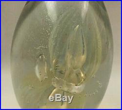 Vintage Eickholt Art Glass Paperweight Iridescent Egg Signed 1988