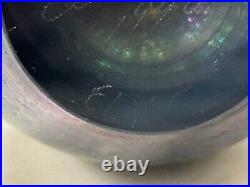 Vintage Eickholt Fountain Art Glass Egg Paperweight Dichroic Iridescence 1994