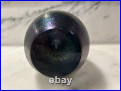 Vintage Eickholt Fountain Art Glass Egg Paperweight Dichroic Iridescence 1994