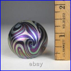 Vintage Eickholt Glass Iridescent Paperweight King Tut Small 1.6 In Blown 1988