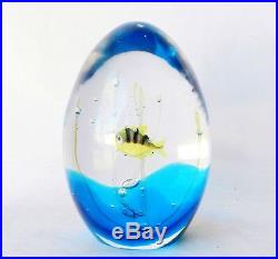 Vintage Elio Raffaeili Oggetti 5.5 Murano Fish Aquarium Art Glass Paperweight
