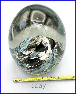Vintage Embedded Rock Art Glass Paperweight