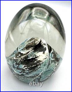 Vintage Embedded Rock Art Glass Paperweight