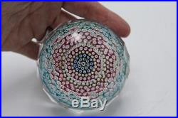 Vintage Faceted Art Glass Whitefriars England Paperweight Millefiori Design