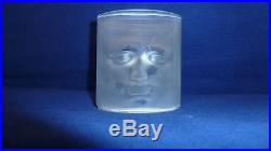 Vintage French Daum Glass Sculpture / Paperweight, Mask / Face, Signed Roy Adzak