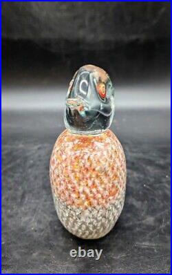 Vintage Galliano Ferro Attributed Murano Art Glass Paperweight Duck Orange 5