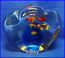 Vintage German Art Glass MURANO Aquarium Paperweight #BU