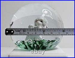 Vintage Gibson Glass Paperweight White Dog Rare