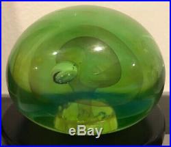 Vintage Gilbert C. Johnson Art Glass Paperweight withStand 3