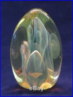 Vintage Gilbert Johnson Paperweight Studio Glass Uranium Biomorphic Modern