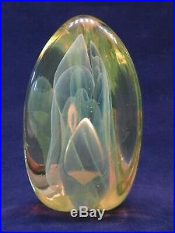 Vintage Gilbert Johnson Paperweight Studio Glass Uranium Biomorphic Modern
