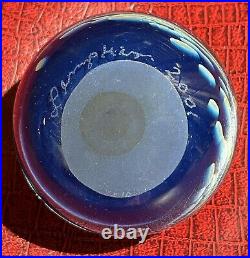 Vintage Glass 3 Paperweight Lumpkin Stained Studio Huntsville AL dichroic blue