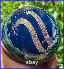 Vintage Glass 3 Paperweight Lumpkin Stained Studio Huntsville AL dichroic blue