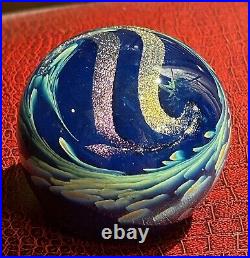 Vintage Glass 3 Paperweight Lumpkin Stained Studio Huntsville AL dichroic blue