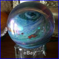 Vintage Glass Eye Studio Art Glass Paperweight Beautiful