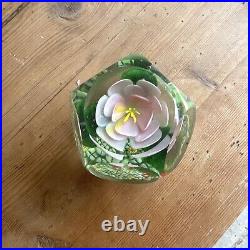 Vintage Glass Floral Paperweight