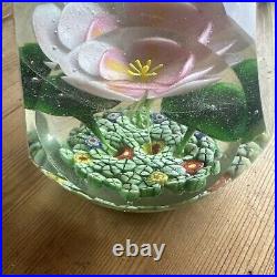 Vintage Glass Floral Paperweight