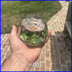 Vintage Glass Floral Paperweight