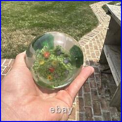 Vintage Glass Floral Paperweight