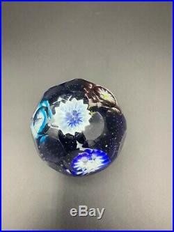 Vintage Glass Paperweight Beautiful Colorful Flowers, Beautiful Bright