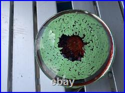 Vintage Glass Paperweight Large 6 Diameter Multicolor Paperweight Decor! Rare