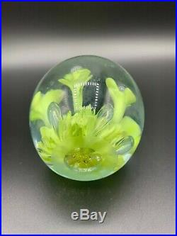 Vintage Glass Paperweight Swirl Green Orca, Beautiful Bright St. Clair