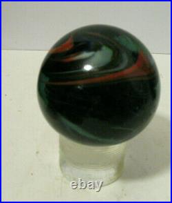 Vintage Hand Blown Multicolor Swirl Marble Glass Paperweight Rare