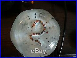Vintage Harold Hacker Art Glass Faceted Snake on Sand Paperweight