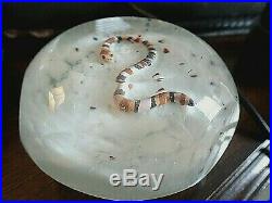 Vintage Harold Hacker Art Glass Faceted Snake on Sand Paperweight