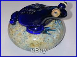 Vintage JOHN NYGREN Glass Frog Paperweight Signed Numbered 1983