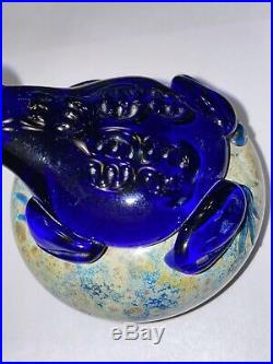 Vintage JOHN NYGREN Glass Frog Paperweight Signed Numbered 1983