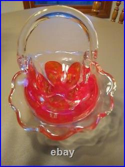 Vintage Joe Zimmerman Art Glass basket paperweight SIGNED FREE SHIP