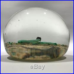 Vintage John Gentile Art Glass Paperweight Lampworked Snake and Lady Bug