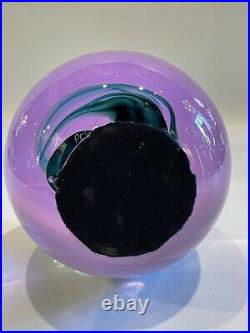 Vintage Jumbo 8.5lb Blown Glass Lavender with Swirls Paperweight Marked Proof