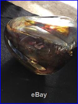 Vintage Kent F Ipsen Art Glass Vase/Bowl/Paperweight Signed/Dated 1972