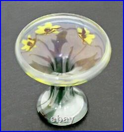 Vintage L. C. Tiffany Favril Paperweight Glass Vase Table Yellow Blossoms